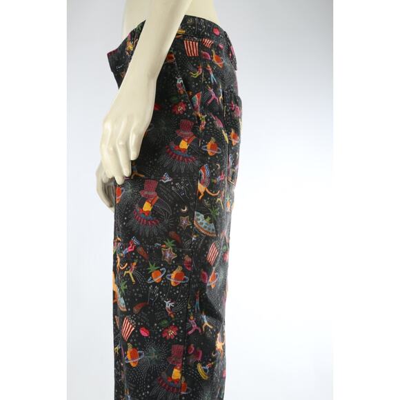 Farm Rio Amorina Anthropologie Pants Size L Whimsical Multicolor Denim Boho - Picture 10 of 16